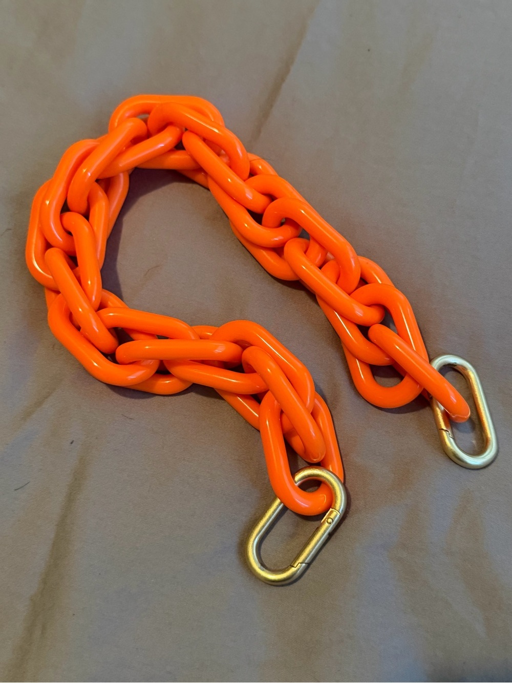 Clare V. Resin Shortie Strap - Orange with Brass Caribiners
